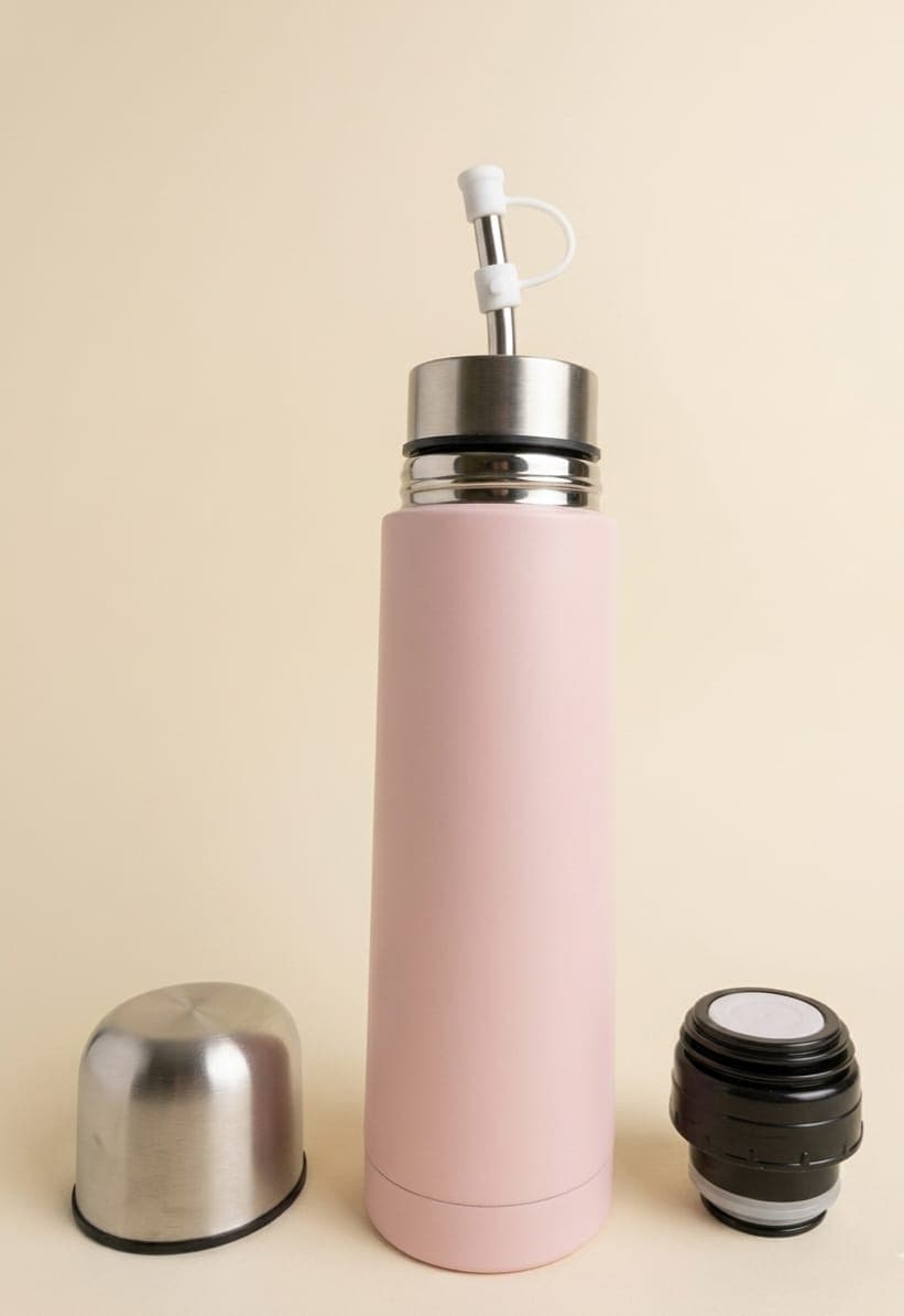 Termo Matema Rosa Pastel - Foto 1